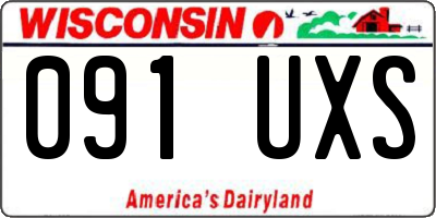 WI license plate 091UXS