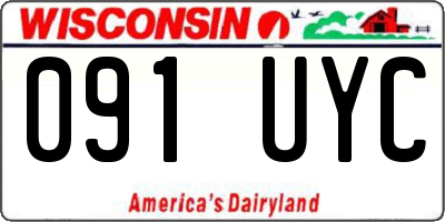 WI license plate 091UYC