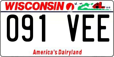 WI license plate 091VEE