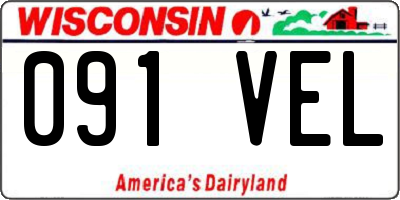 WI license plate 091VEL