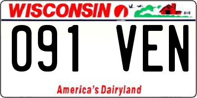 WI license plate 091VEN