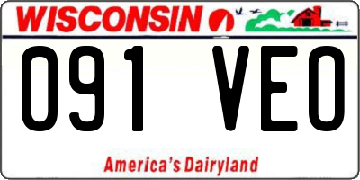 WI license plate 091VEO