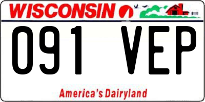 WI license plate 091VEP