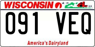 WI license plate 091VEQ