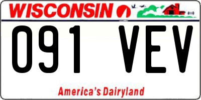 WI license plate 091VEV