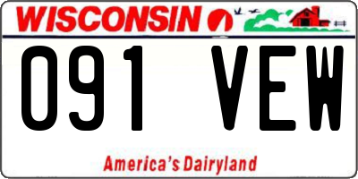 WI license plate 091VEW