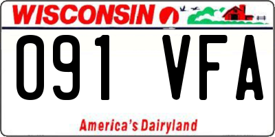 WI license plate 091VFA