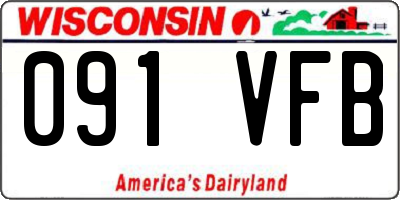 WI license plate 091VFB