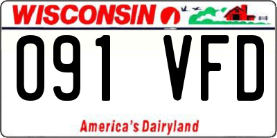 WI license plate 091VFD