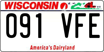 WI license plate 091VFE