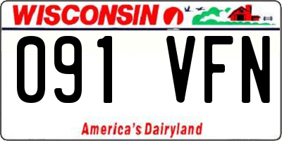 WI license plate 091VFN
