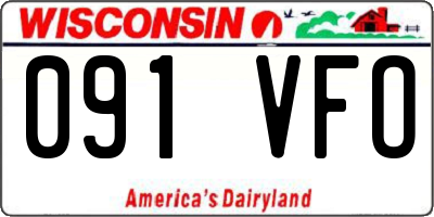 WI license plate 091VFO