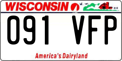 WI license plate 091VFP