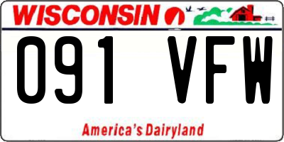 WI license plate 091VFW