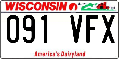 WI license plate 091VFX