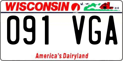 WI license plate 091VGA