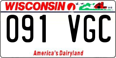 WI license plate 091VGC