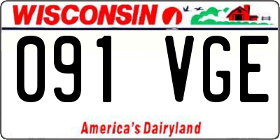 WI license plate 091VGE
