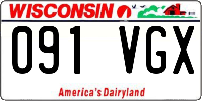 WI license plate 091VGX