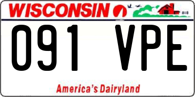 WI license plate 091VPE