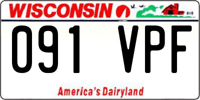 WI license plate 091VPF