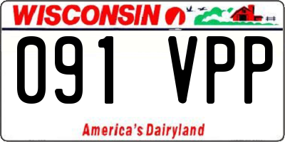 WI license plate 091VPP