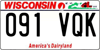 WI license plate 091VQK
