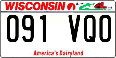 WI license plate 091VQO