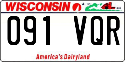 WI license plate 091VQR