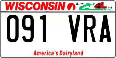WI license plate 091VRA