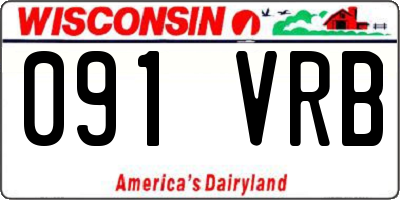 WI license plate 091VRB