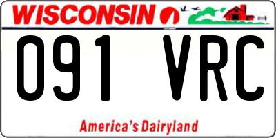 WI license plate 091VRC
