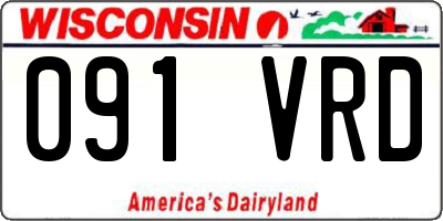 WI license plate 091VRD