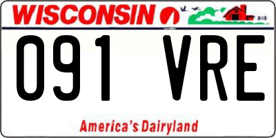 WI license plate 091VRE