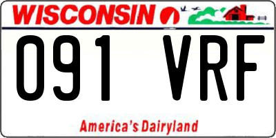 WI license plate 091VRF