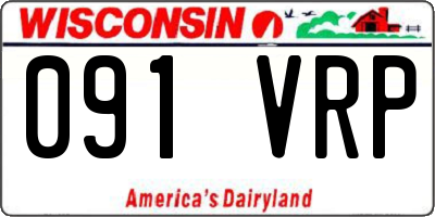 WI license plate 091VRP