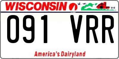 WI license plate 091VRR