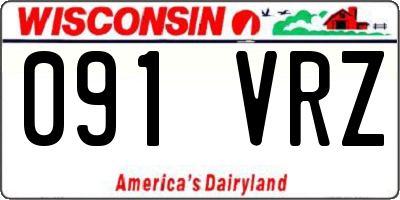WI license plate 091VRZ