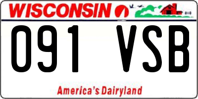 WI license plate 091VSB