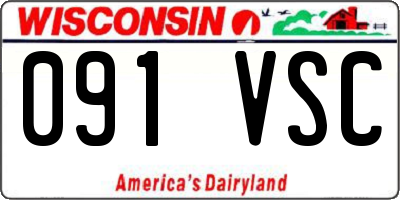WI license plate 091VSC