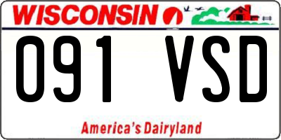 WI license plate 091VSD
