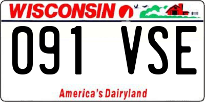 WI license plate 091VSE