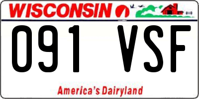WI license plate 091VSF