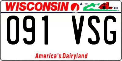 WI license plate 091VSG