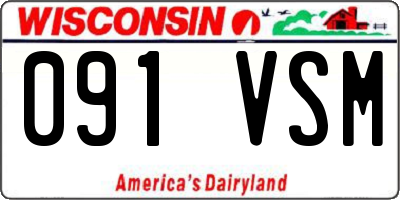 WI license plate 091VSM