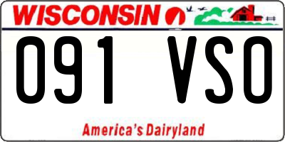 WI license plate 091VSO
