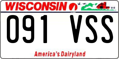 WI license plate 091VSS