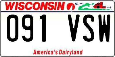 WI license plate 091VSW