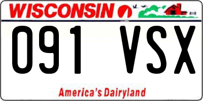 WI license plate 091VSX