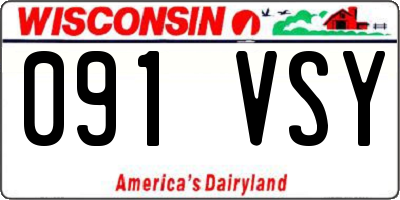WI license plate 091VSY